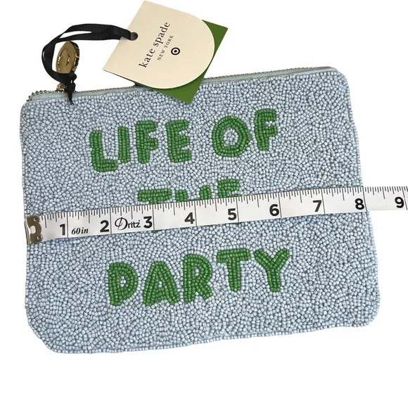 Kate Spade at Target “Life of the Party” Beaded Clutch - Light Blue and Green - Picture 3 of 4